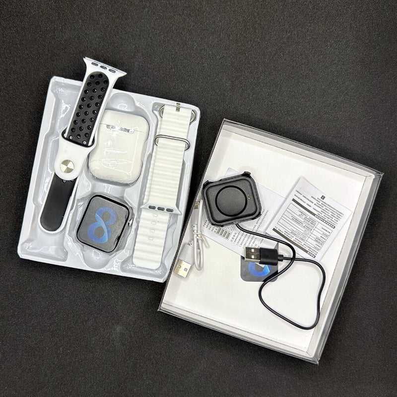 TK800 Pro Max Smart Watch 2 Straps With Earbuds Full Touch Fitness Tracker Combo Airpods and Smartwatch Series 8 Ultra. GsmartBD Best Online Shop