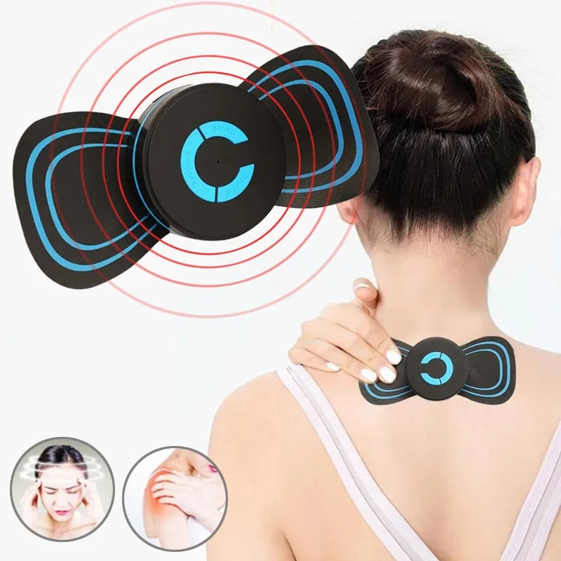 Mini Electric EMS Portable Neck Massager Relaxation Cervical Body Massage Stick Patch
