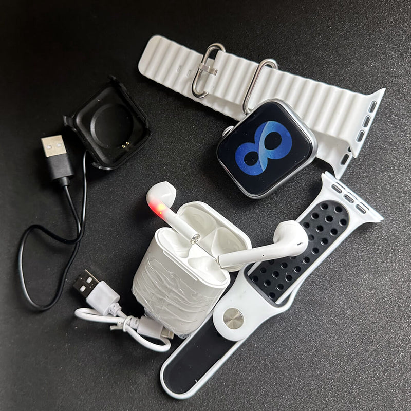TK800 Pro Max Smart Watch 2 Straps With Earbuds Full Touch Fitness Tracker Combo Airpods and Smartwatch Series 8 Ultra. GsmartBD Best Online Shop