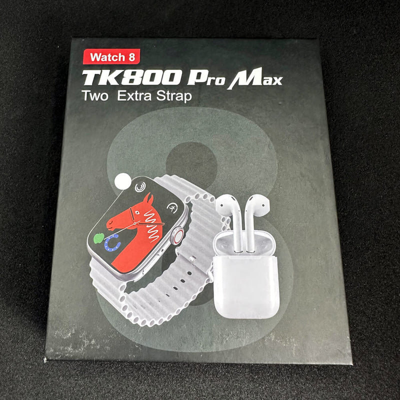 TK800 Pro Max Smart Watch 2 Straps With Earbuds Full Touch Fitness Tracker Combo Airpods and Smartwatch Series 8 Ultra. GsmartBD Best Online Shop