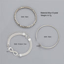 Women Metal Heart Cross Charm Bracelet Set 3pcs Bangle Bracelet Set Gift