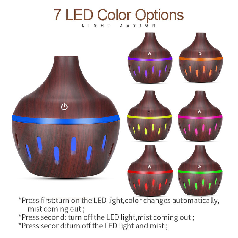 USB Air Humidifier Aroma Diffuser Mist Wood Grain Oil Aromatherapy 7 LED Light. GsmartBD Best Online Shop