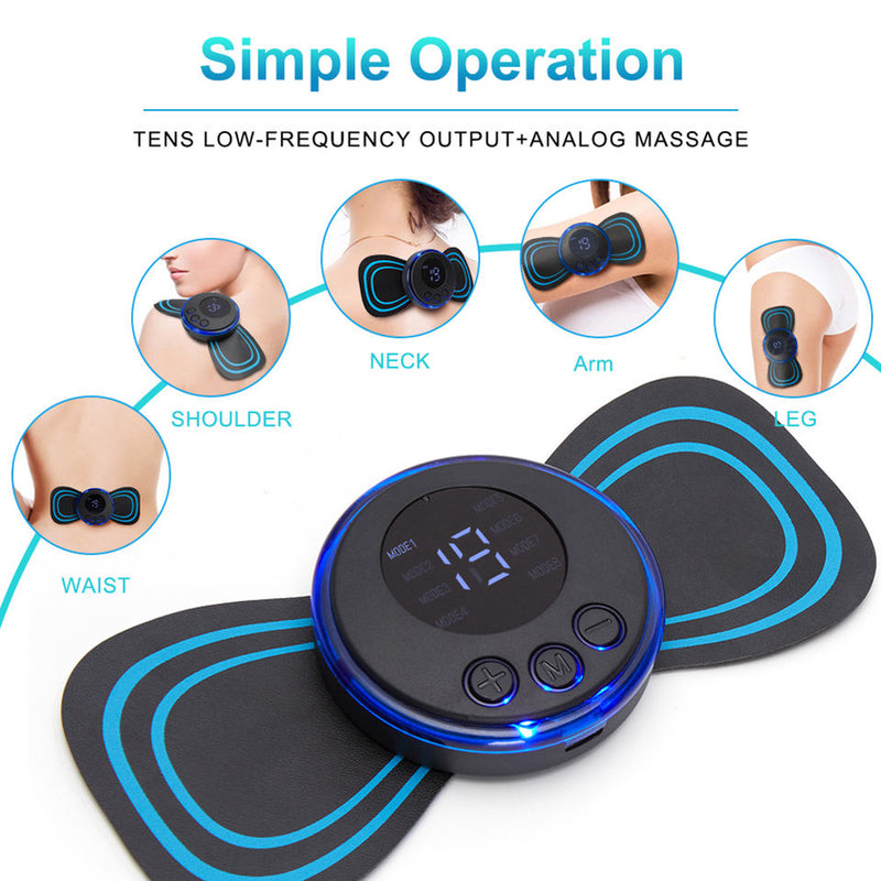 Mini Electric EMS Portable Neck Massager Relaxation Cervical Body Massage Stick Patch