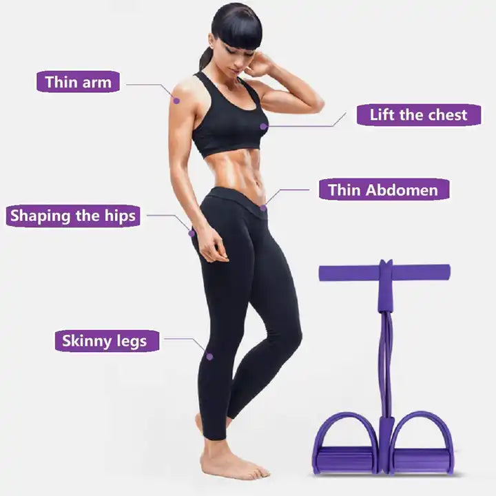 4 Tube Resistance Bands Sit-Up Pull Rope Reducer Sport Workout Fitness Equipment
