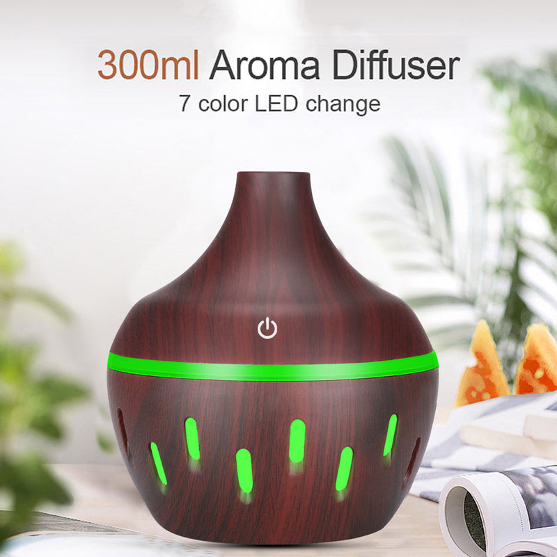 USB Air Humidifier Aroma Diffuser Mist Wood Grain Oil Aromatherapy 7 LED Light. GsmartBD Best Online Shop