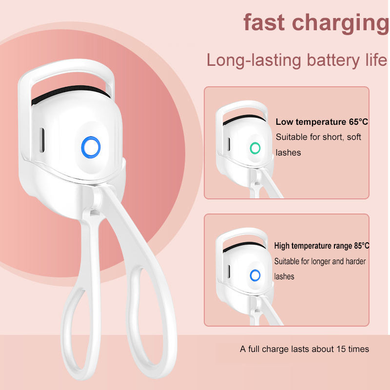 USB Electric Quick Heated Eyelash Heating Curling Clip Long Lasting Portable Eyelash Curler Tools