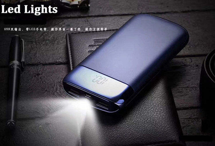20000mAh Portable Power Bank With LED Digital Display Double USB Output Powerbank for Android or iPhone