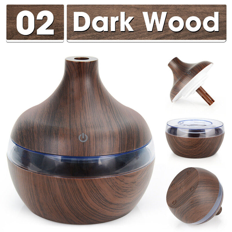 USB Air Humidifier Aroma Diffuser Mist Wood Grain Oil Aromatherapy 7 LED Light. GsmartBD Best Online Shop