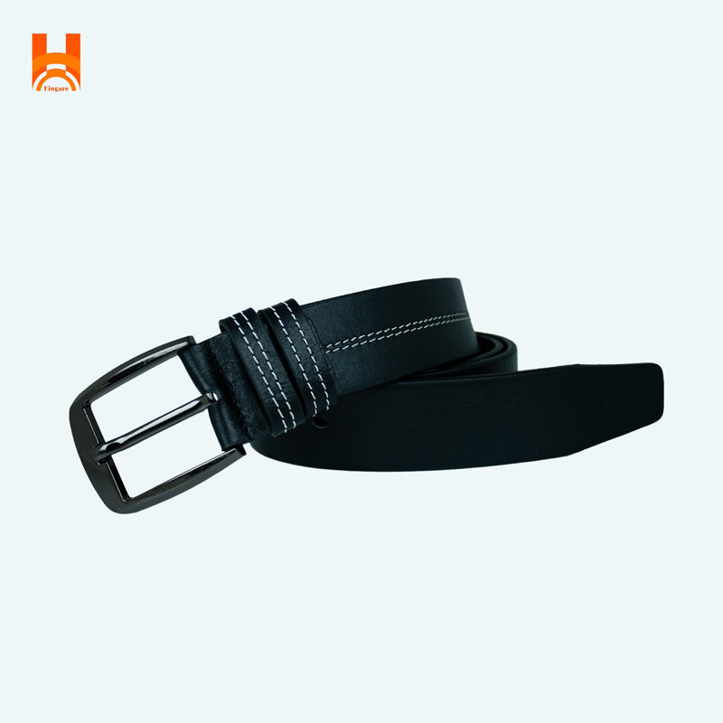 Hingare Men's Double Stitching Leather Belt 100% Genuine Leather Belts (Enclosed in Gift Box)