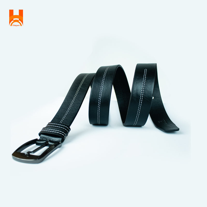 Hingare Men's Double Stitching Leather Belt 100% Genuine Leather Belts (Enclosed in Gift Box)