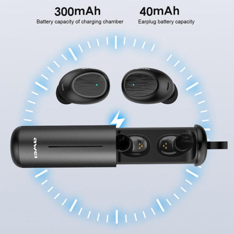 AWEI T55 Bluetooth Earbuds BT 5.0 High Quality Sound With Mic Touch Control Wireless Earphones. Gsmartbd Best Online Shop