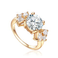 18k gold plated jewelry brass crystal women finger ring