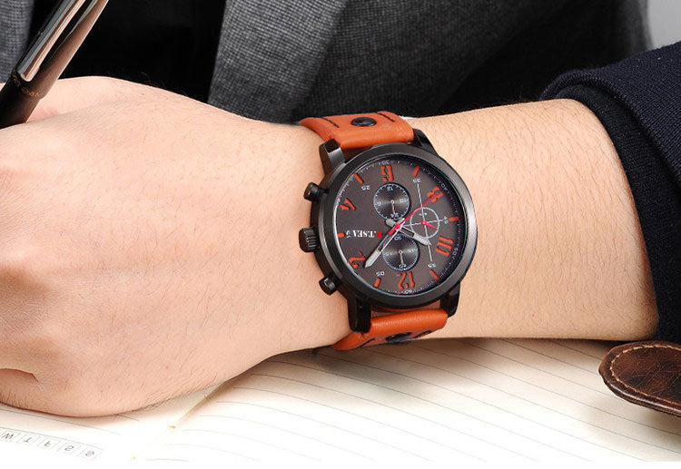 Luxury Men Leather Sports Casual Quartz Watch. GsmartBD Best Online Shop