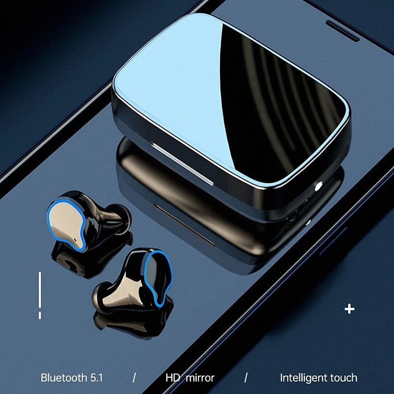 BKM M9 TWS HD Mirror Wireless Headset TWS 2000mAh Touch Sports Waterproof Comfortable Wireless Earbuds. Gsmartbd Best Online Shop