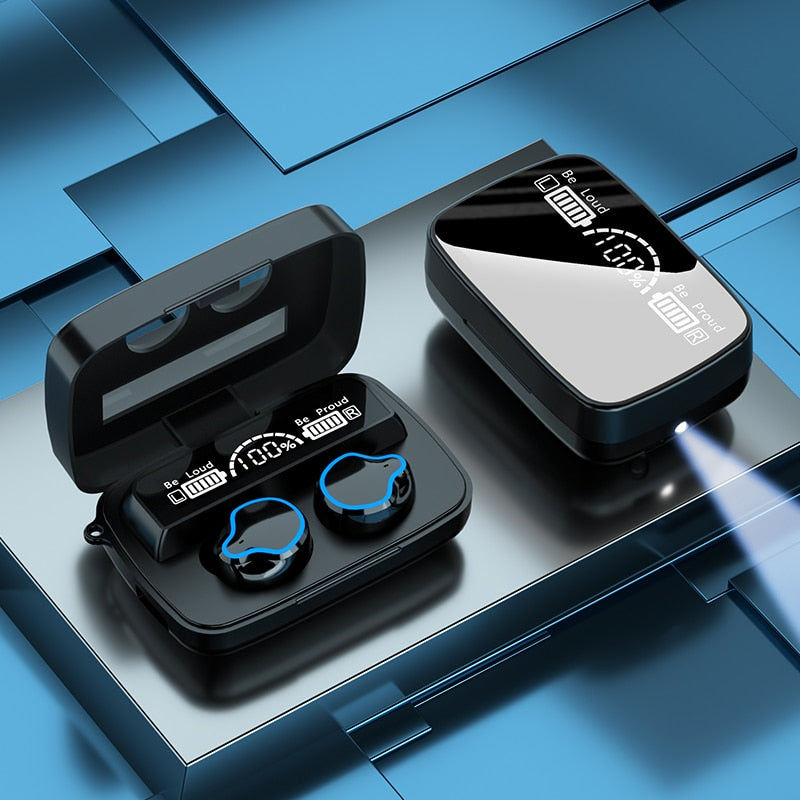 BKM M9 TWS HD Mirror Wireless Headset TWS 2000mAh Touch Sports Waterproof Comfortable Wireless Earbuds. Gsmartbd Best Online Shop