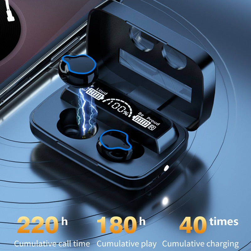 BKM M9 TWS HD Mirror Wireless Headset TWS 2000mAh Touch Sports Waterproof Comfortable Wireless Earbuds. Gsmartbd Best Online Shop